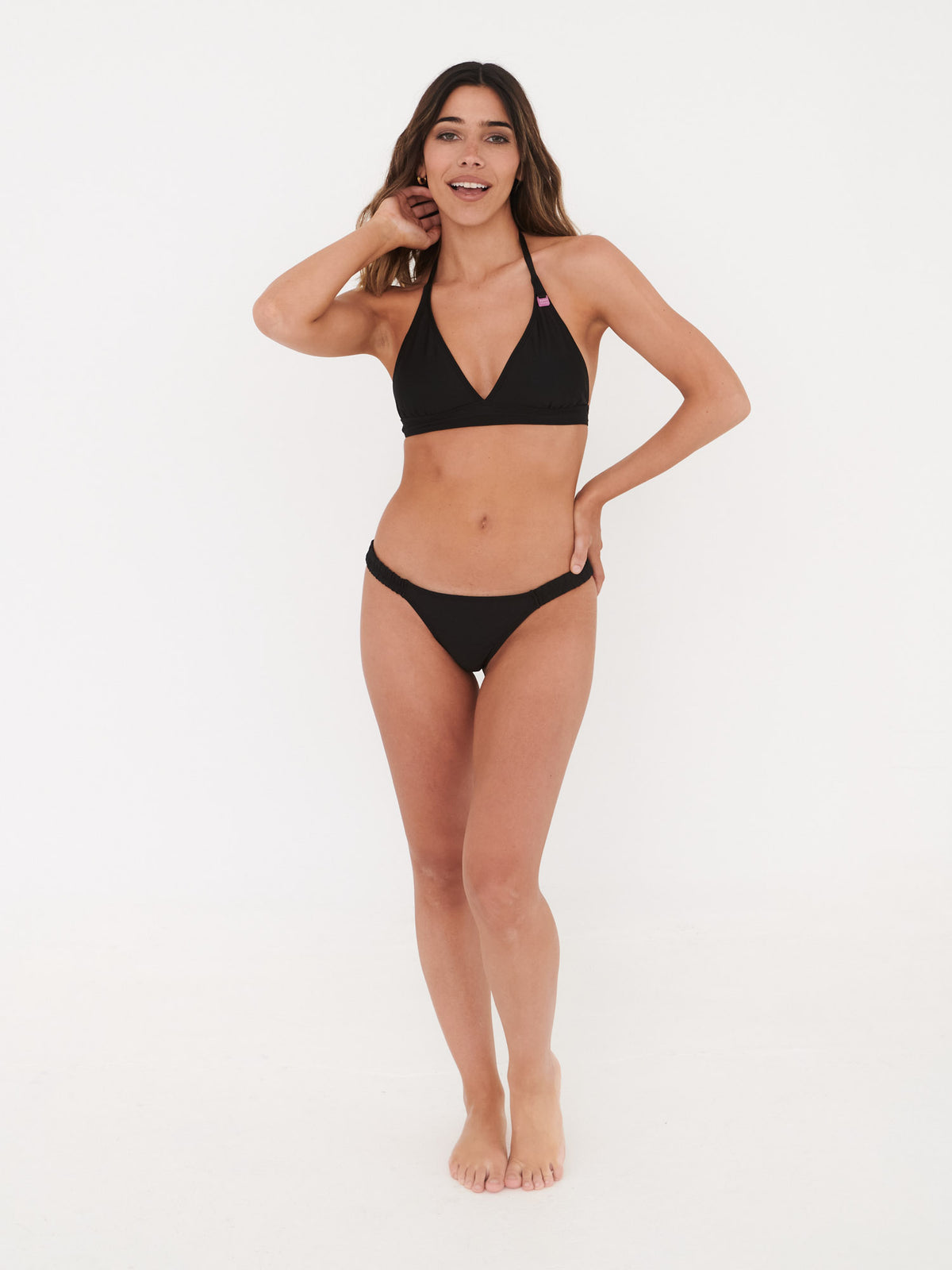 Daikiri Bikini Mujer Negro Liso Triángulo Extra Confort Protección UV 50+ General