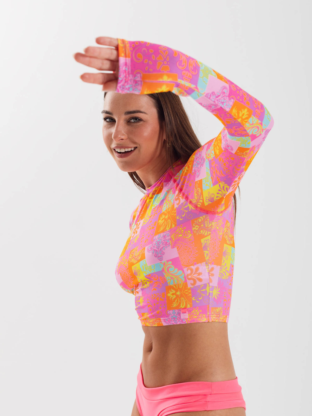 Daikiri Bikini Surf Mujer Rosa Estampado Manga Larga Ajustable Protección UV 50+ General