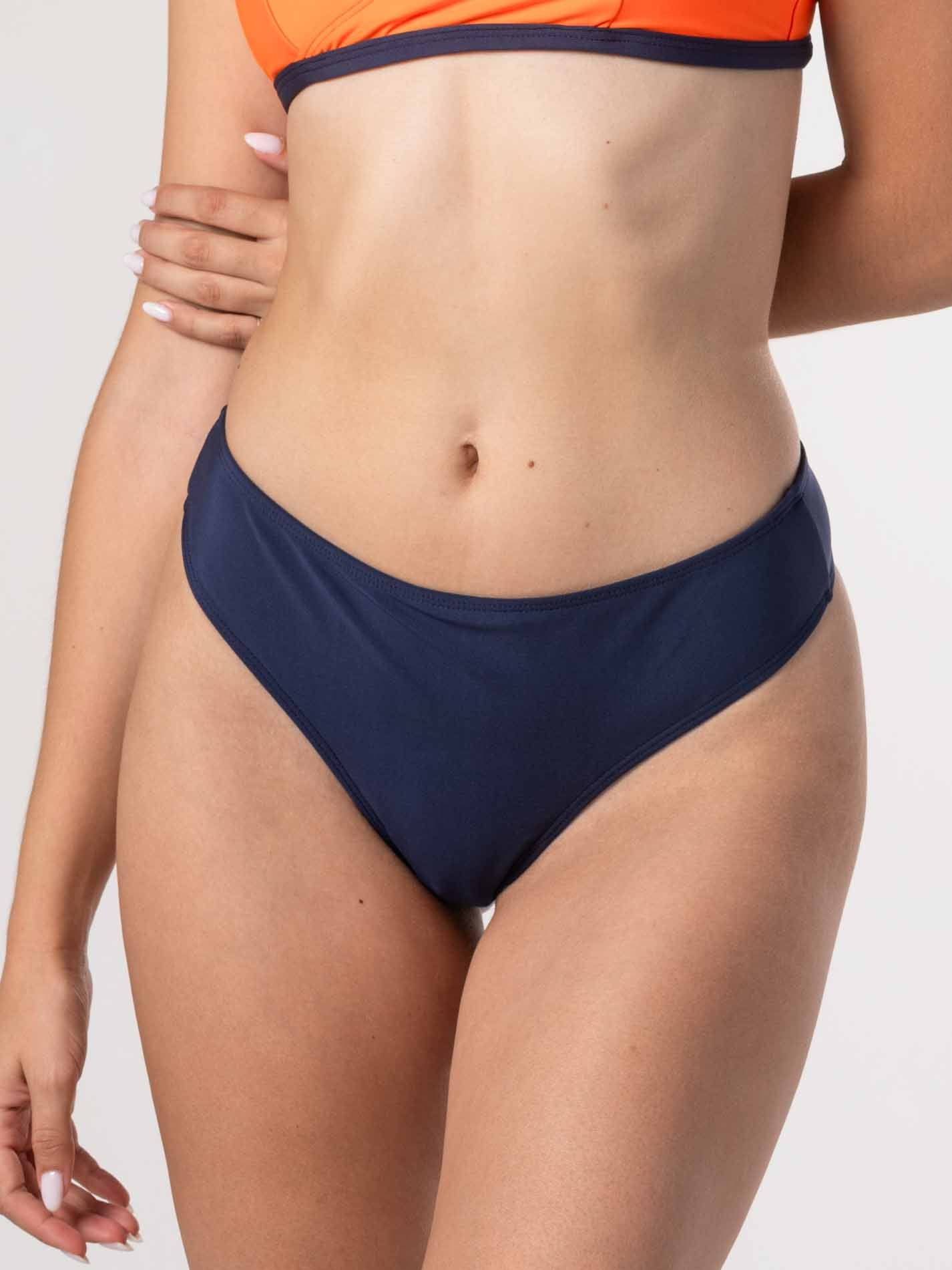 Bottom de Bikini Daikiri Mujer Calzón Colaless Pretina Ancha Azul Marino Protección UV50+ Detras