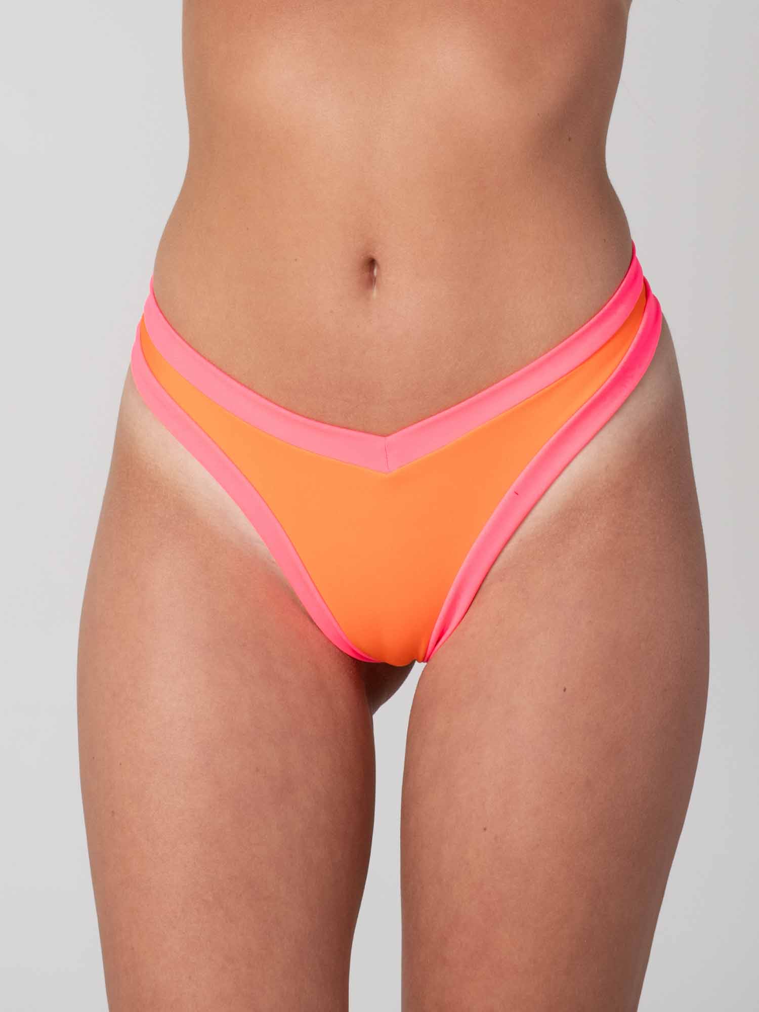 Bottom de Bikini Daikiri Mujer Calzón Sin Elasticos Naranjo Rosado Fucsia Fluor Protección UV50+ Detras