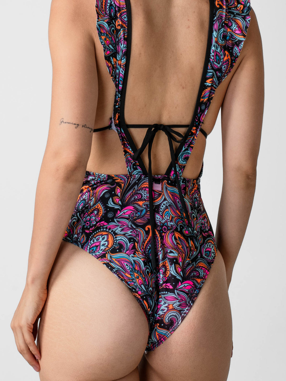Traje de Baño Daikiri Mujer Escote Pronunciado Vuelos Bulgaro Negro Flúor Protección UV50+ General-Dos