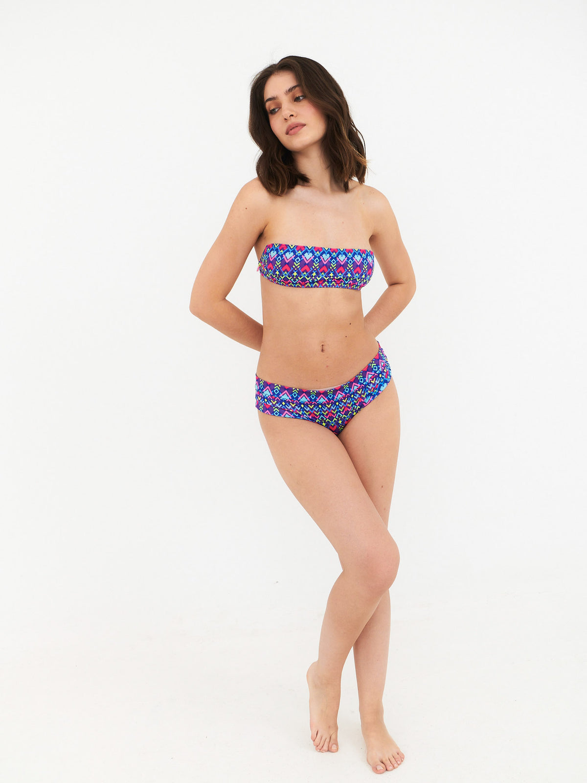 Top de Bikini Daikiri Mujer Strapless Geométrico Azul Flúor Protección UV50+ General