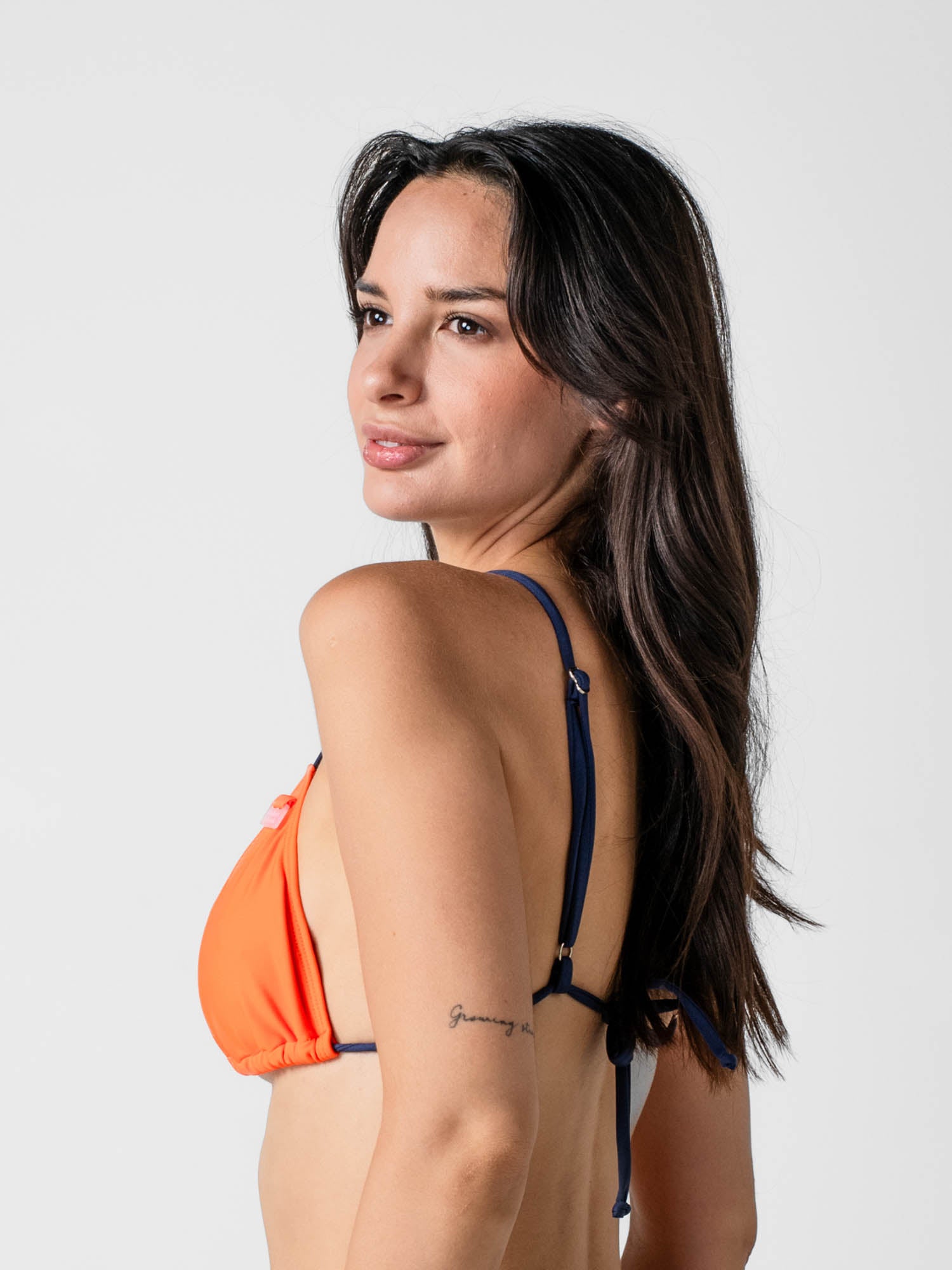 Top de Bikini Daikiri Mujer Triángulo Básico Naranjo Protección UV50+ Detras