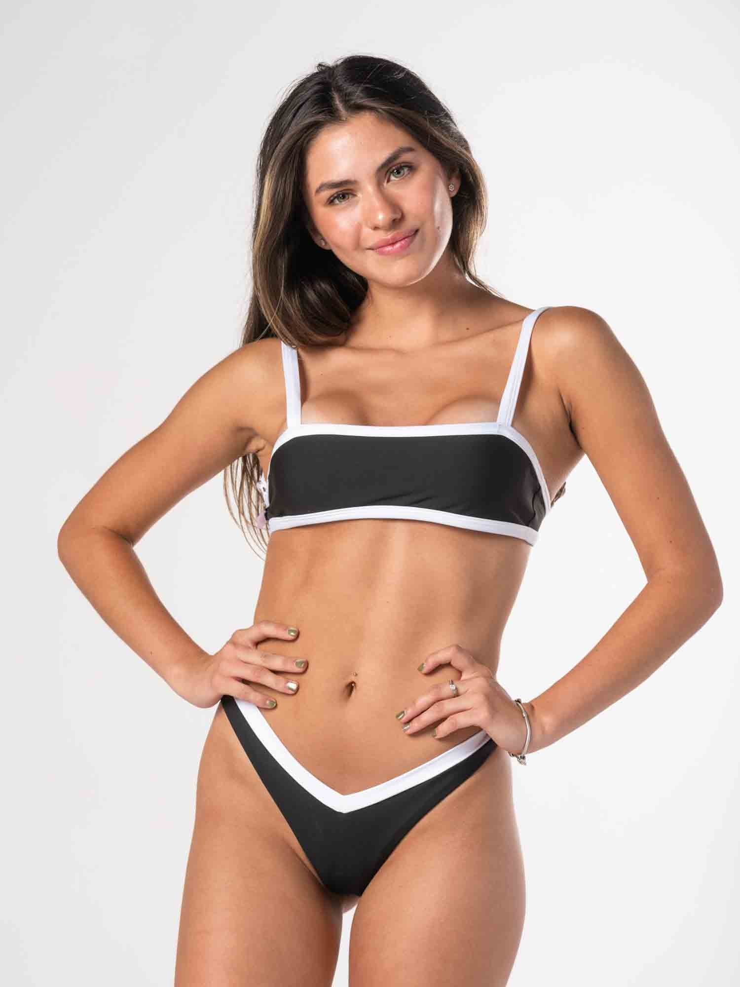Top de Bikini Daikiri Mujer Tirante Ancho Negro Blanco Protección UV50+ General