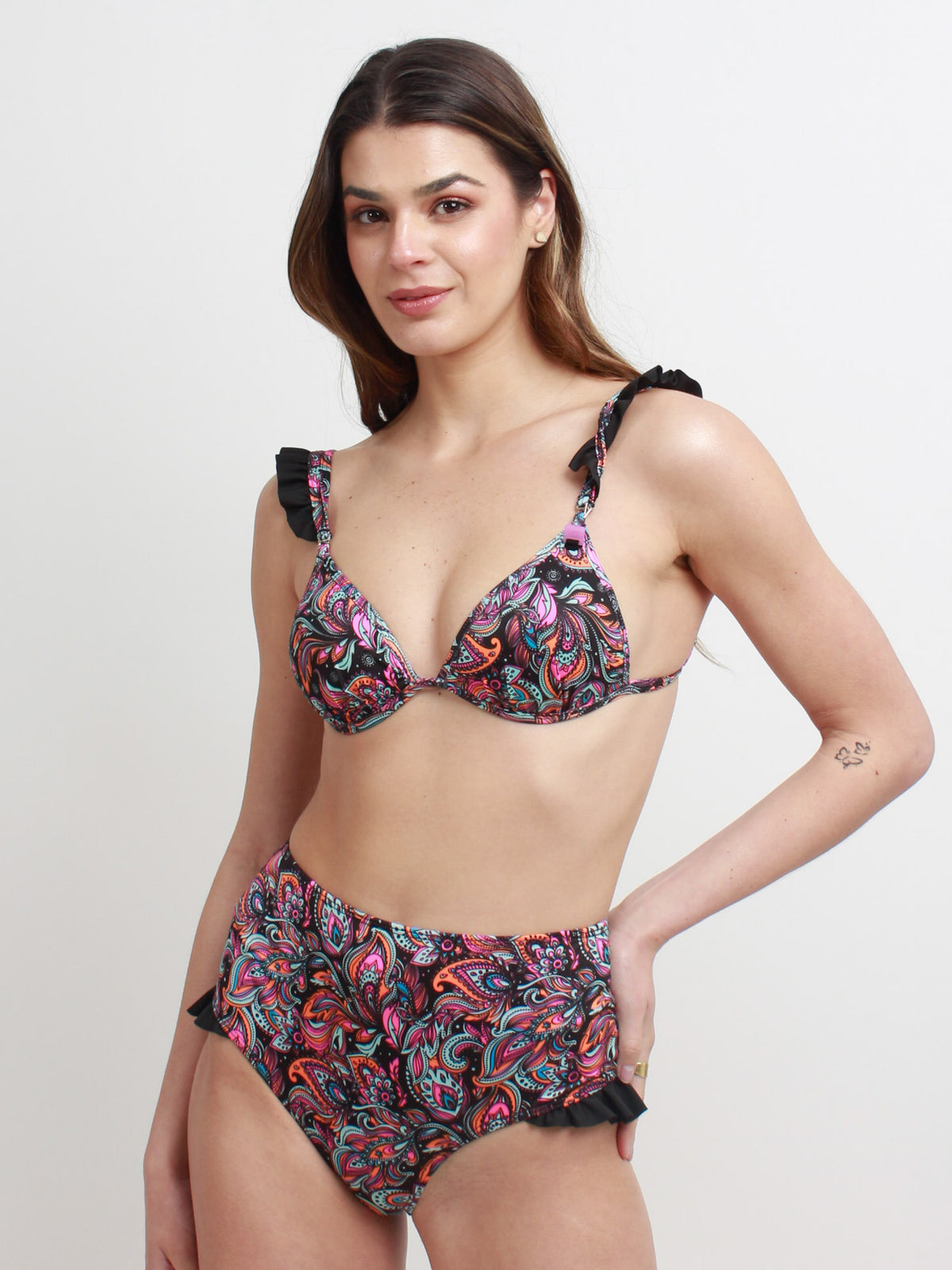 Top de Bikini Daikiri Mujer Triángulo vuelos Bulgaro Negro Flúor Protección UV50+ Cuarta