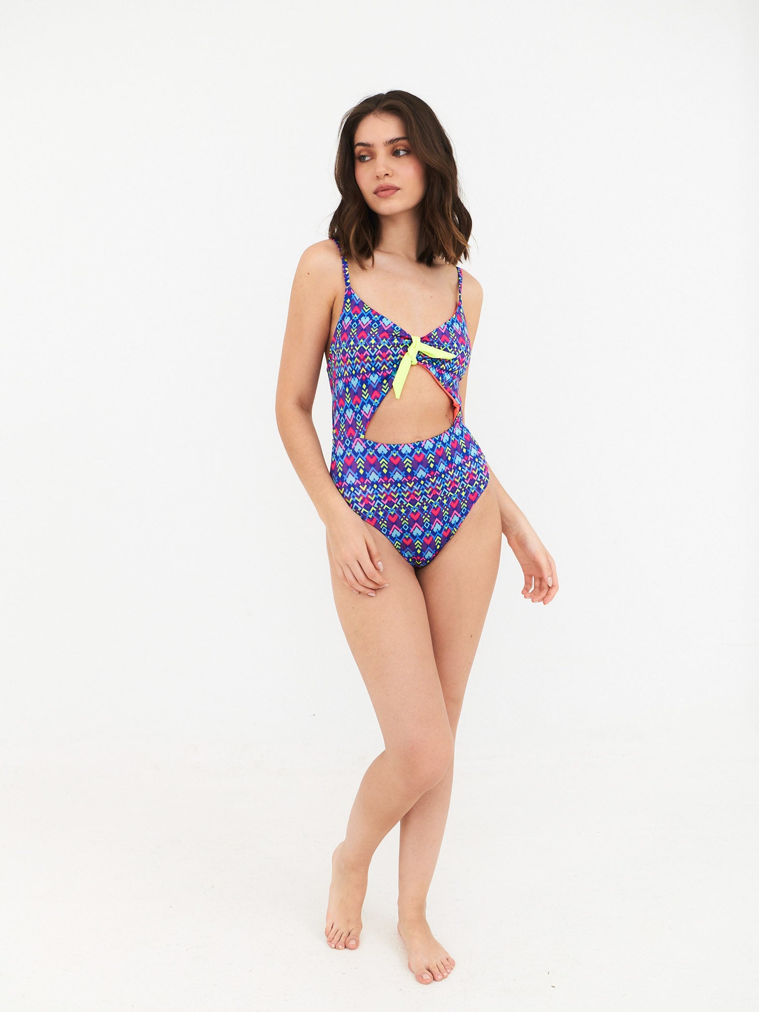 Trikini Daikiri Mujer Ajustable Espalda Geométrico Azul Flúor Protección UV50+ General