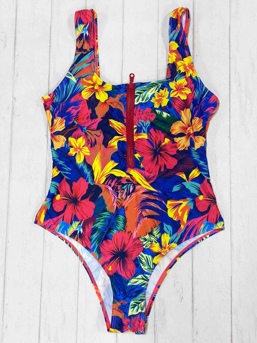 Entero Flores Multicolor Zipper