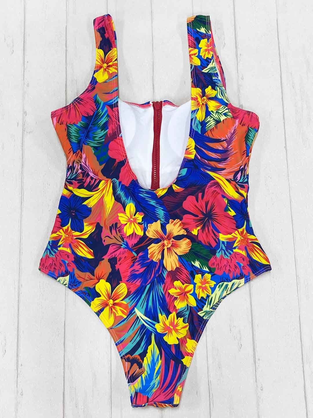 Entero Flores Multicolor Zipper
