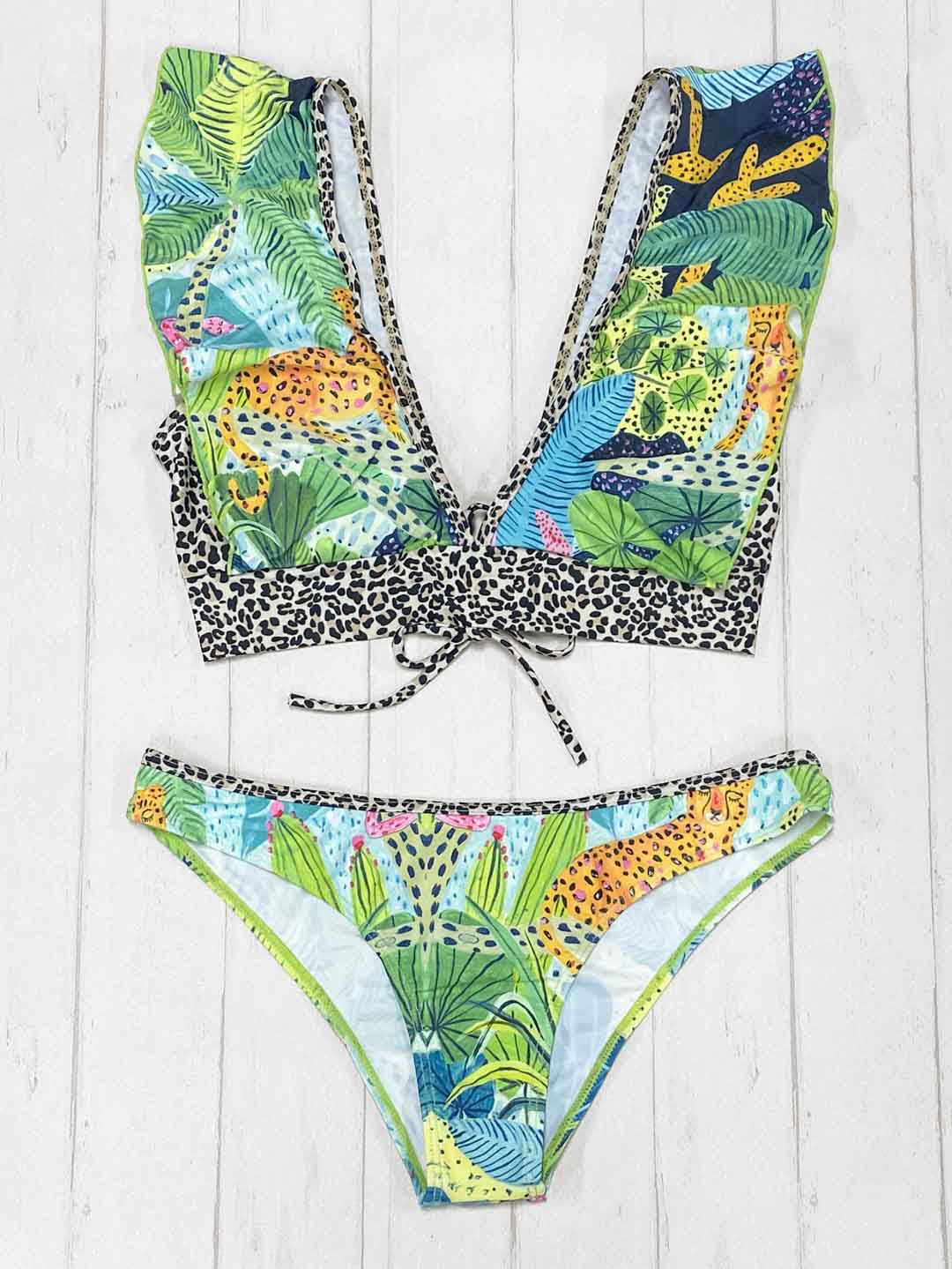 Bikini Volados Animal Print Jungle