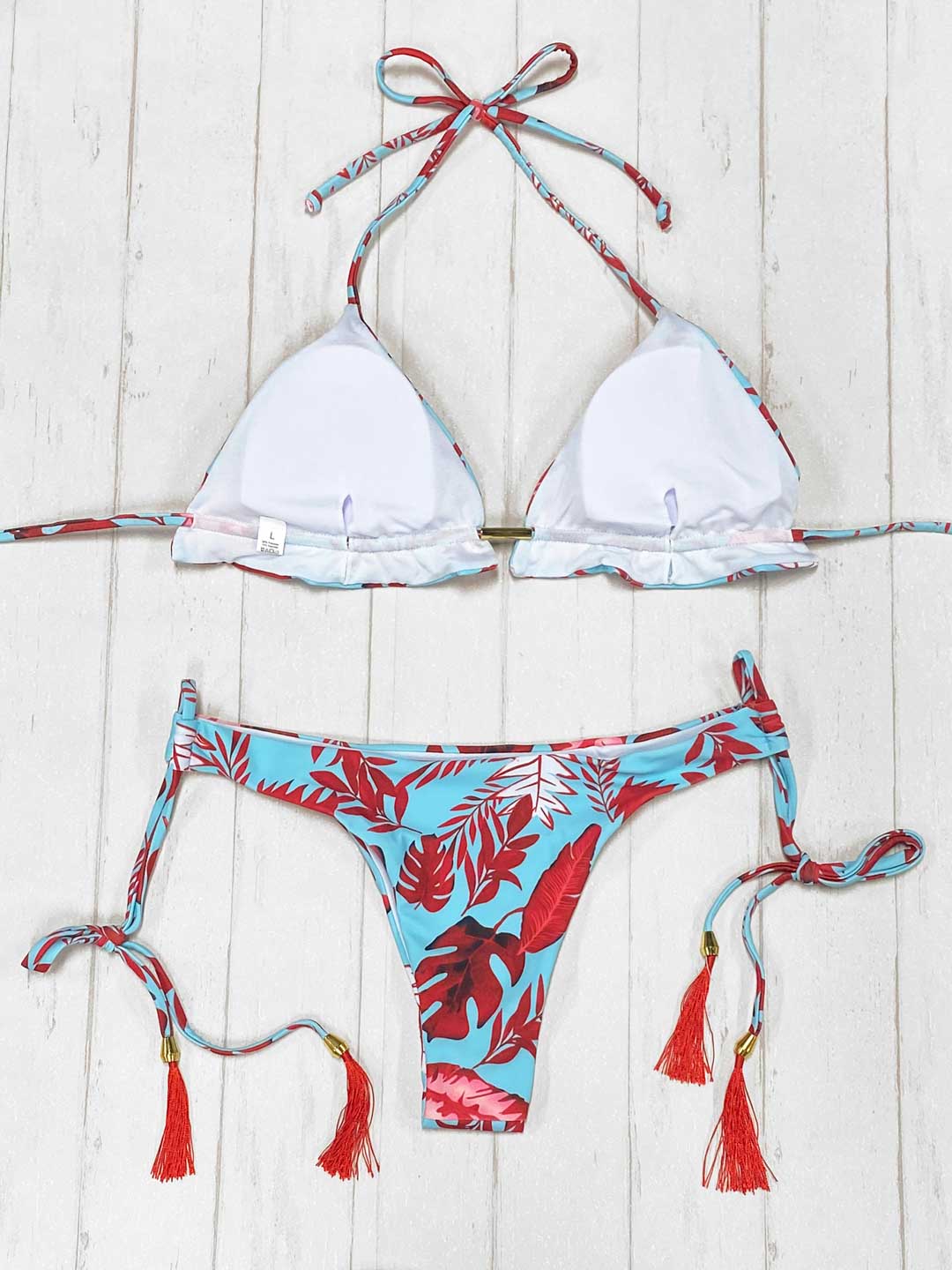 Bikini Triángulo Amarras Hawaii Red