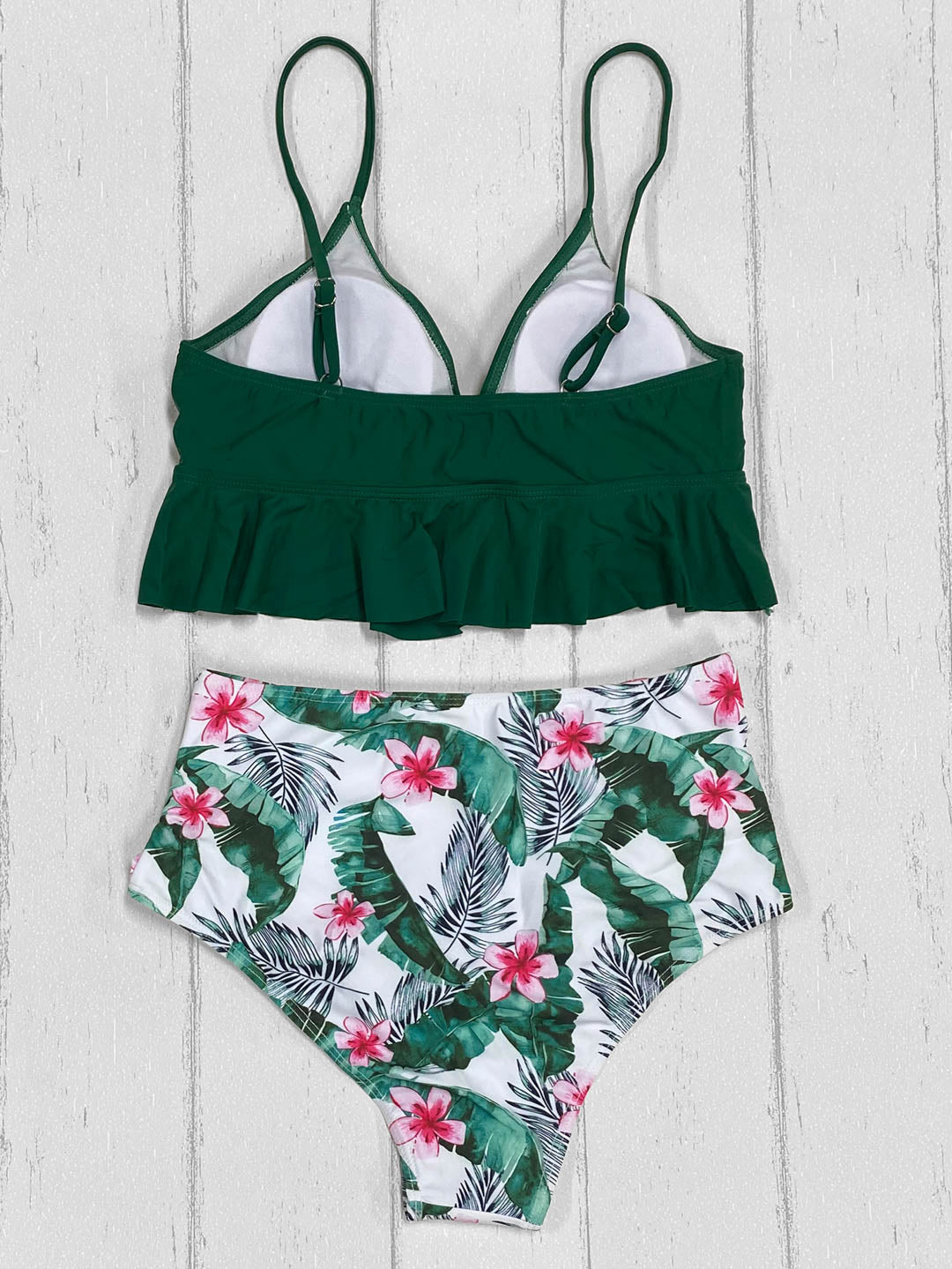 Bikini High Waist Hojas Verde