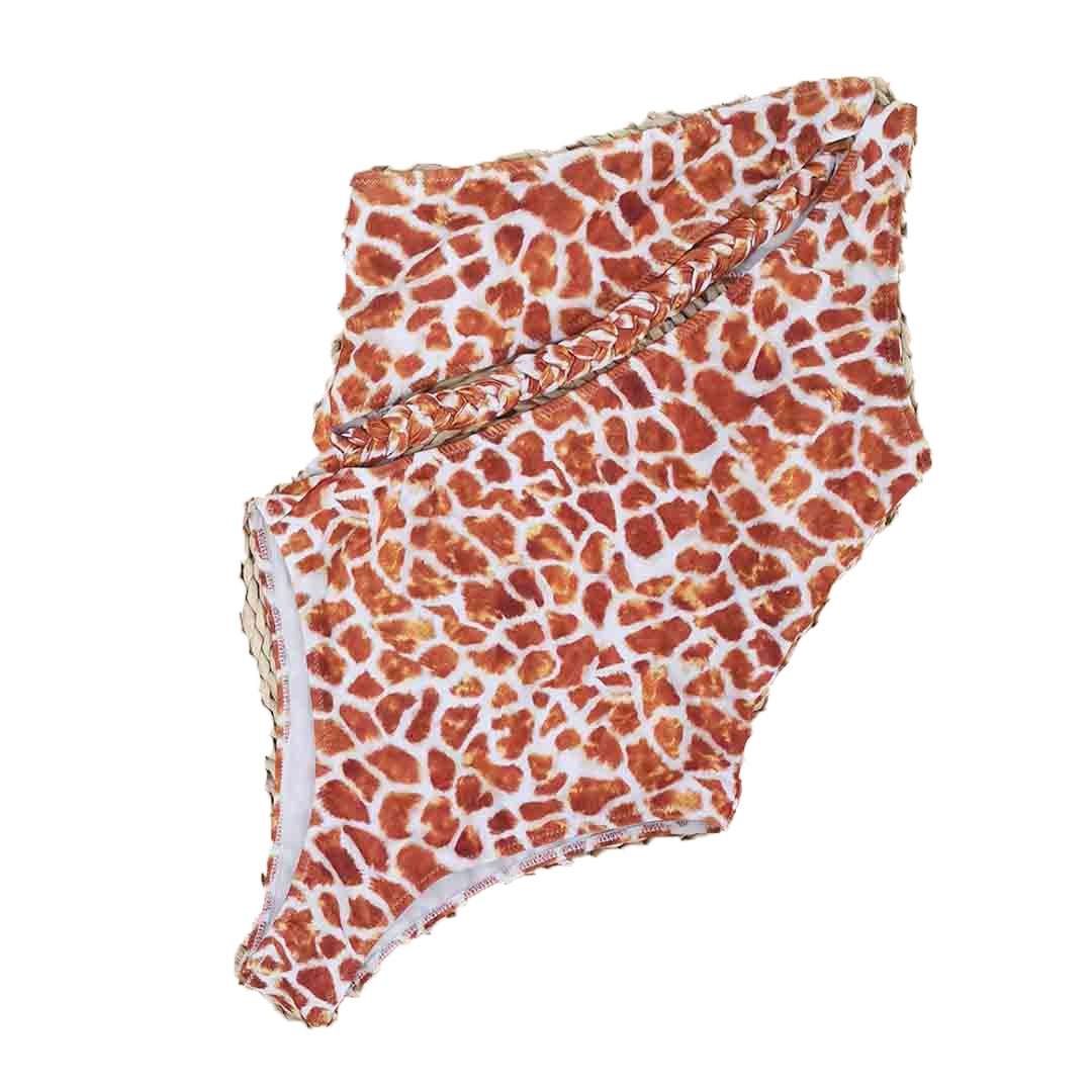 Entero One Shoulder Animal Print
