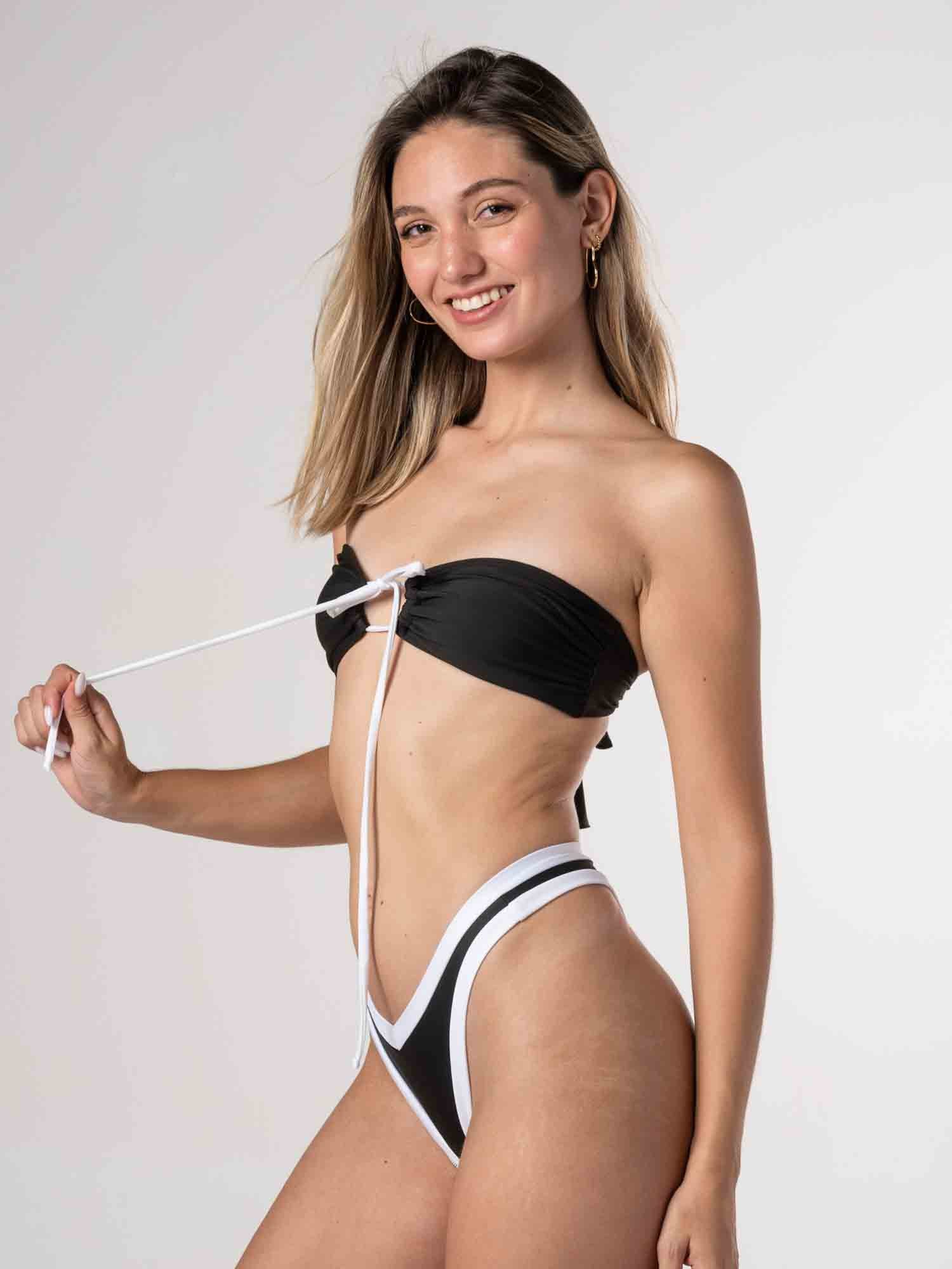 Bikini Olbia Ischia Negro Blanco