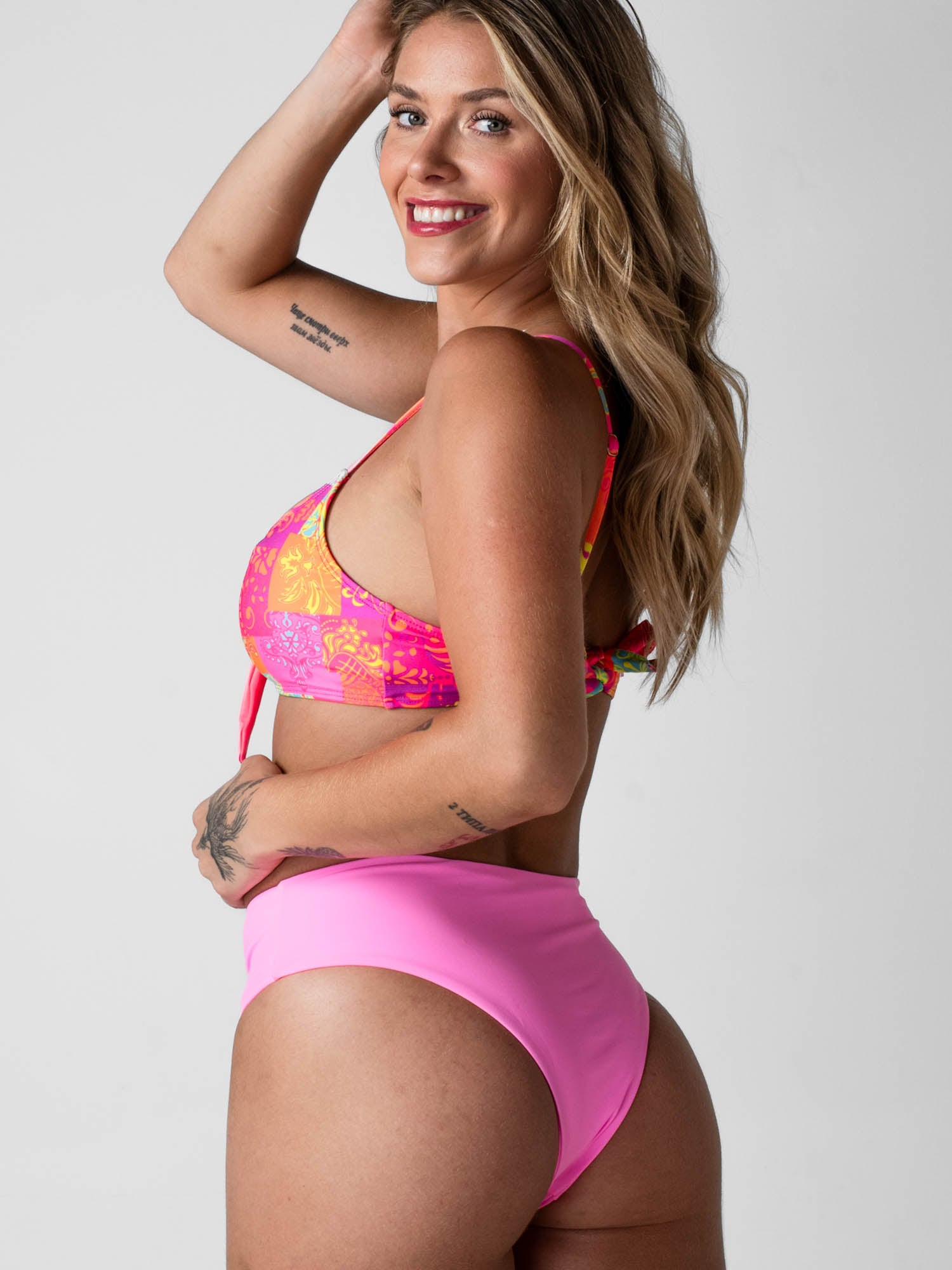 Bikini Capri High Waist Patch Chicle