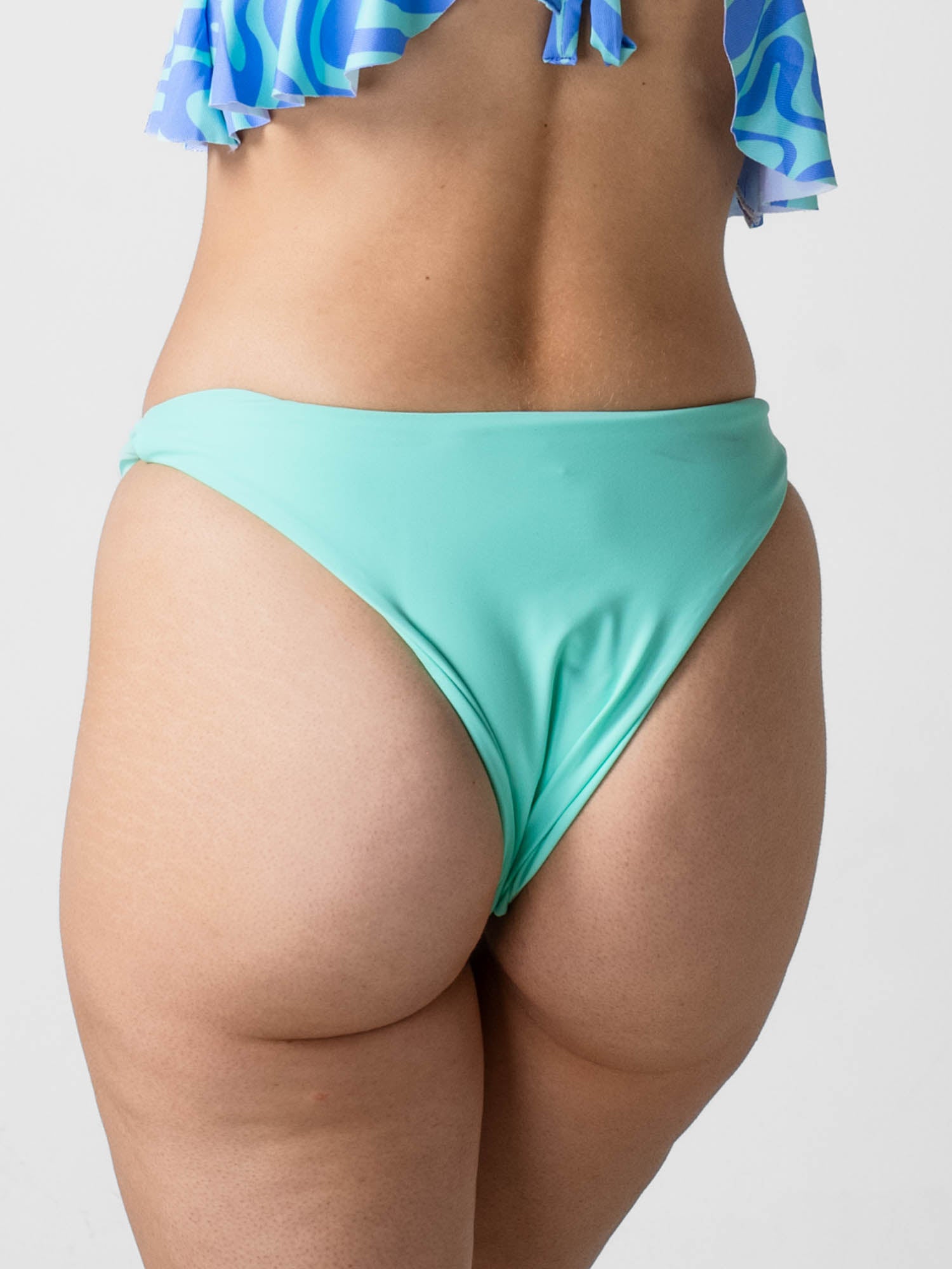 Bikini Split Bottom Brasileño Wavy Menta