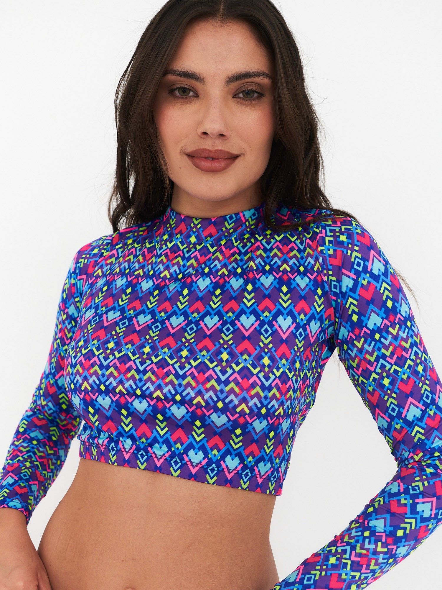 Daikiri Bikini Mujer Azul Estampado Manga Larga Extra Comfort Protección UV 50+ Cuarta