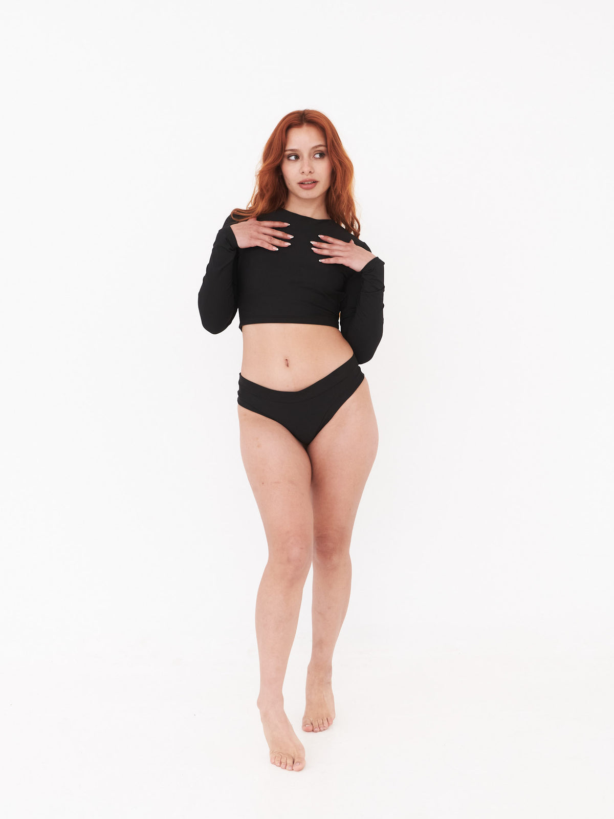Daikiri Bikini Mujer Negro Liso Manga Larga Extra Comfort Protección UV 50+ General