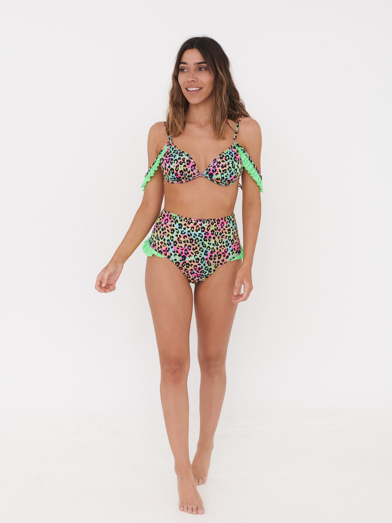 Daikiri Bikini Mujer Verde Estampado Triángulo Culote Protección UV 50+ General