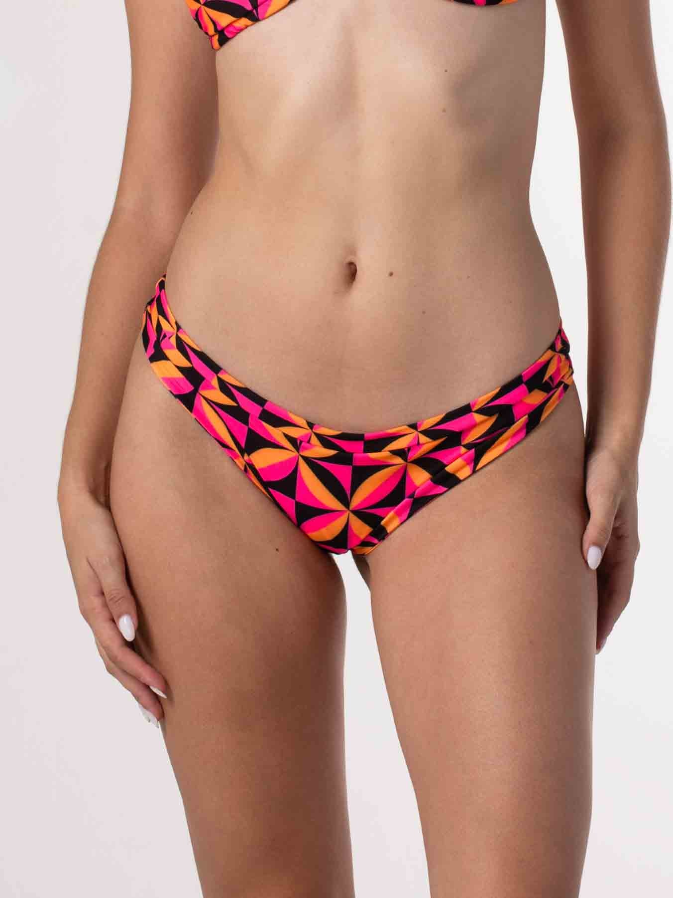 Bottom de Bikini Daikiri Mujer Calzón Sin Costuras Geometrio Negro Naranja Flúor Protección UV50+ Principal