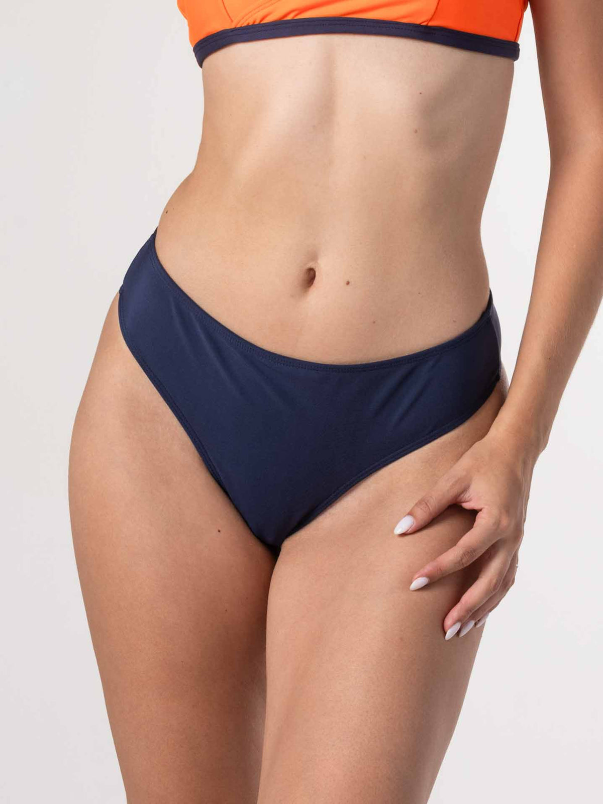 Bottom de Bikini Daikiri Mujer Calzón Colaless Pretina Ancha Azul Marino Protección UV50+ Secundaria
