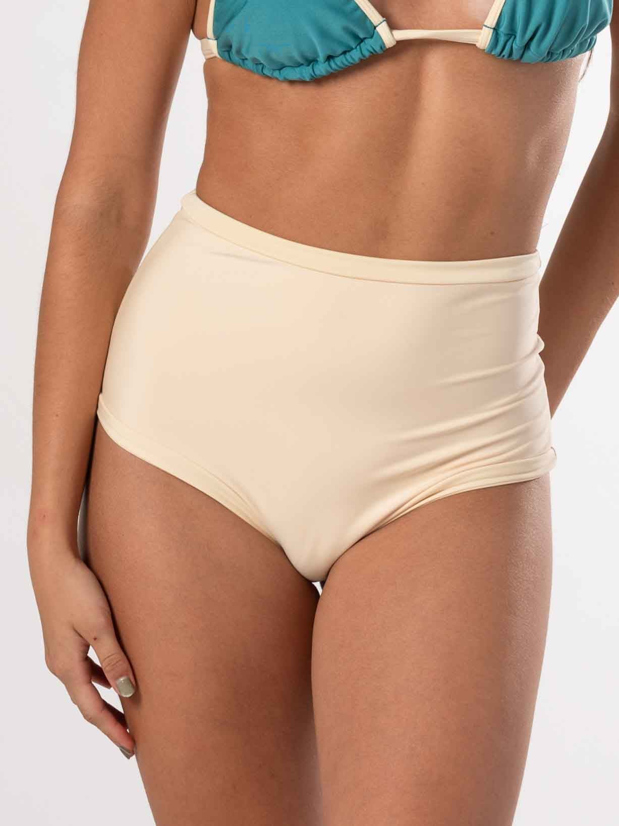Bottom de Bikini Daikiri Mujer Calzón Tiro Alto Sin Elasticos Crema Protección UV50+ Principal
