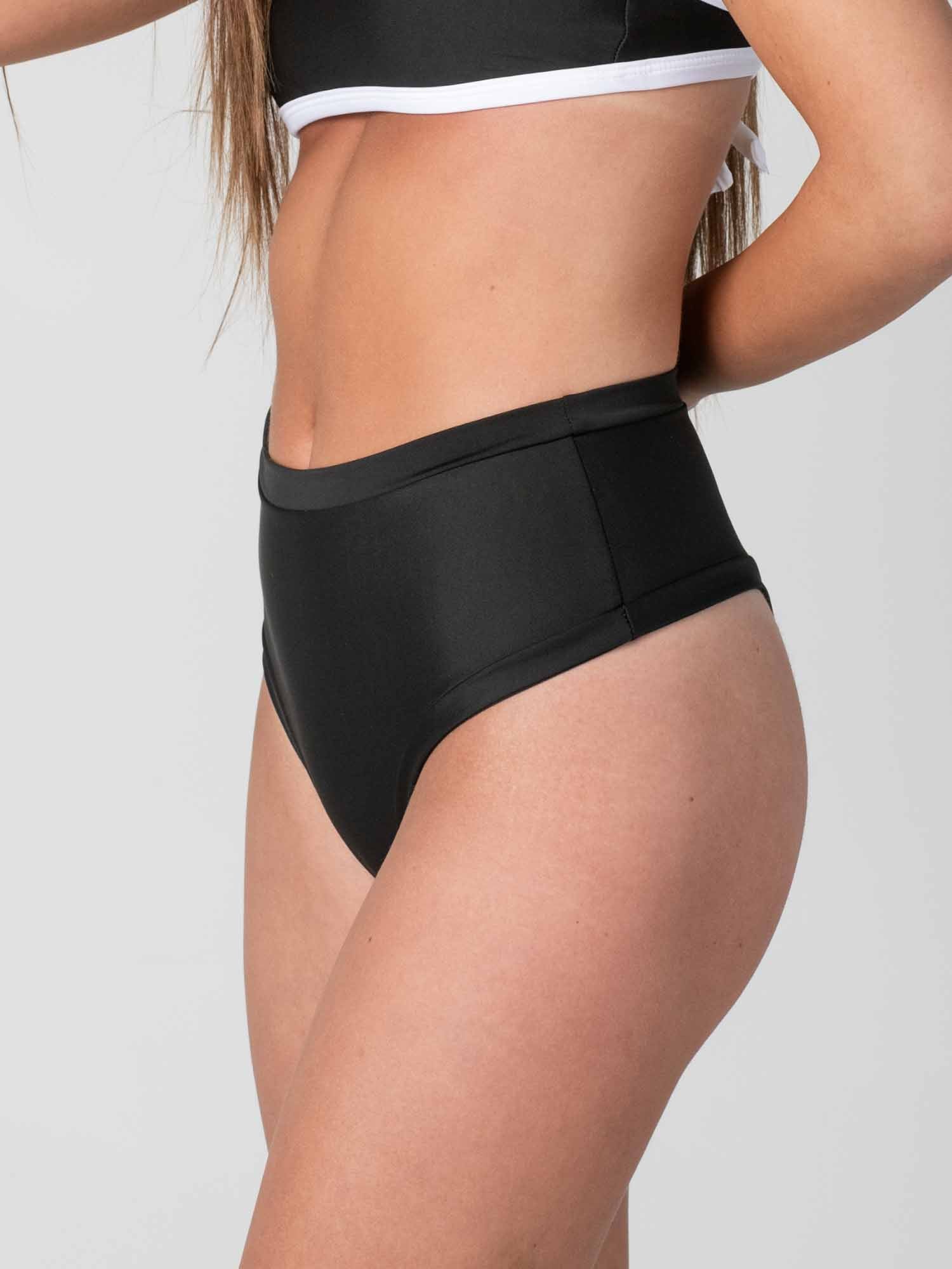 Bottom de Bikini Daikiri Mujer Calzón Tiro Alto Sin Elasticos Negro Protección UV50+ Principal