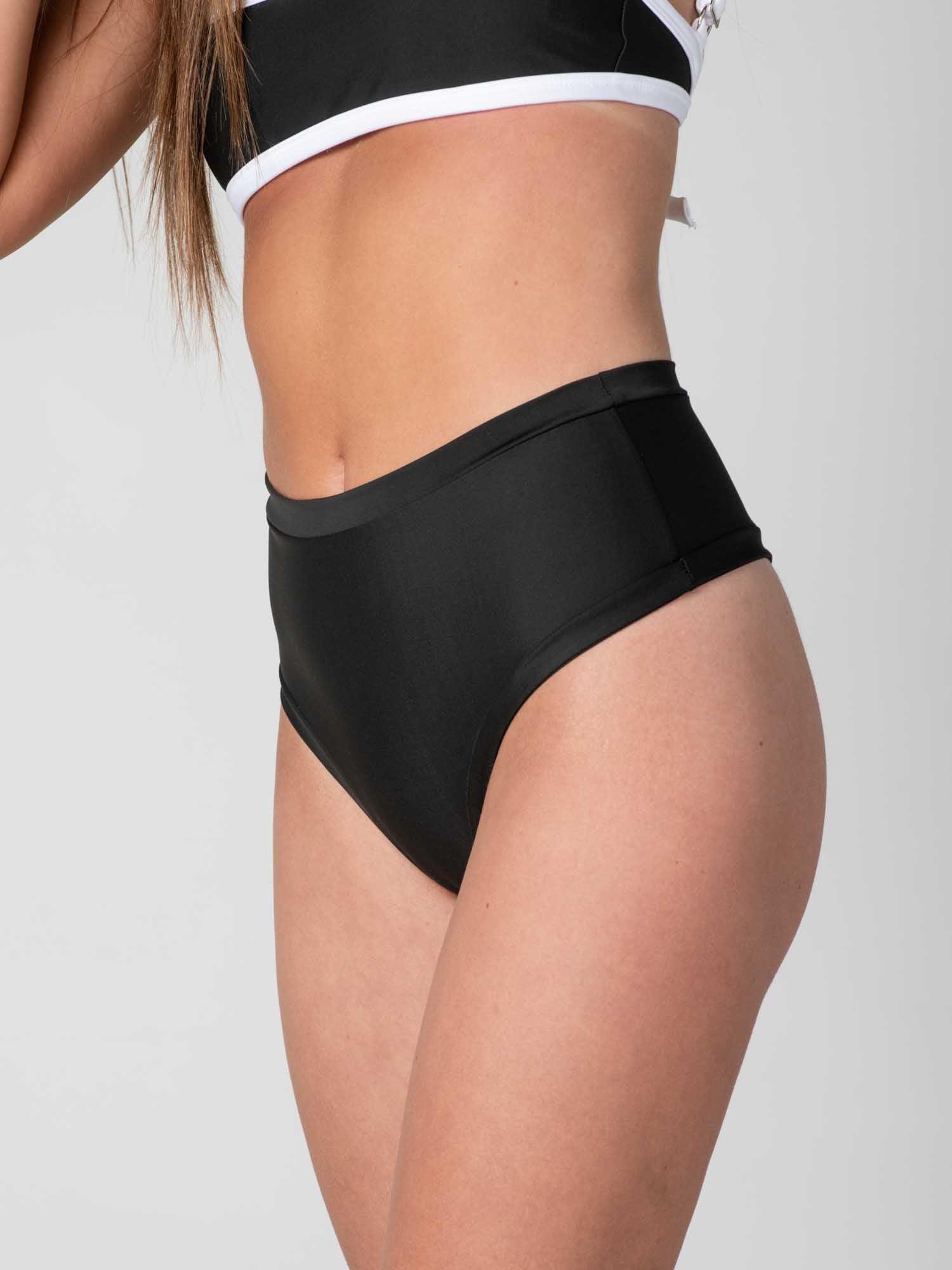 Bottom de Bikini Daikiri Mujer Calzón Tiro Alto Sin Elasticos Negro Protección UV50+ Secundaria