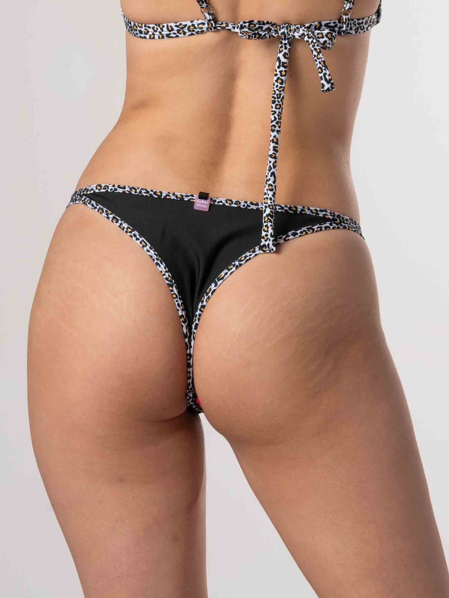 Bottom de Bikini Daikiri Mujer Tropea Negro Animal Print Protección UV50+ Detras