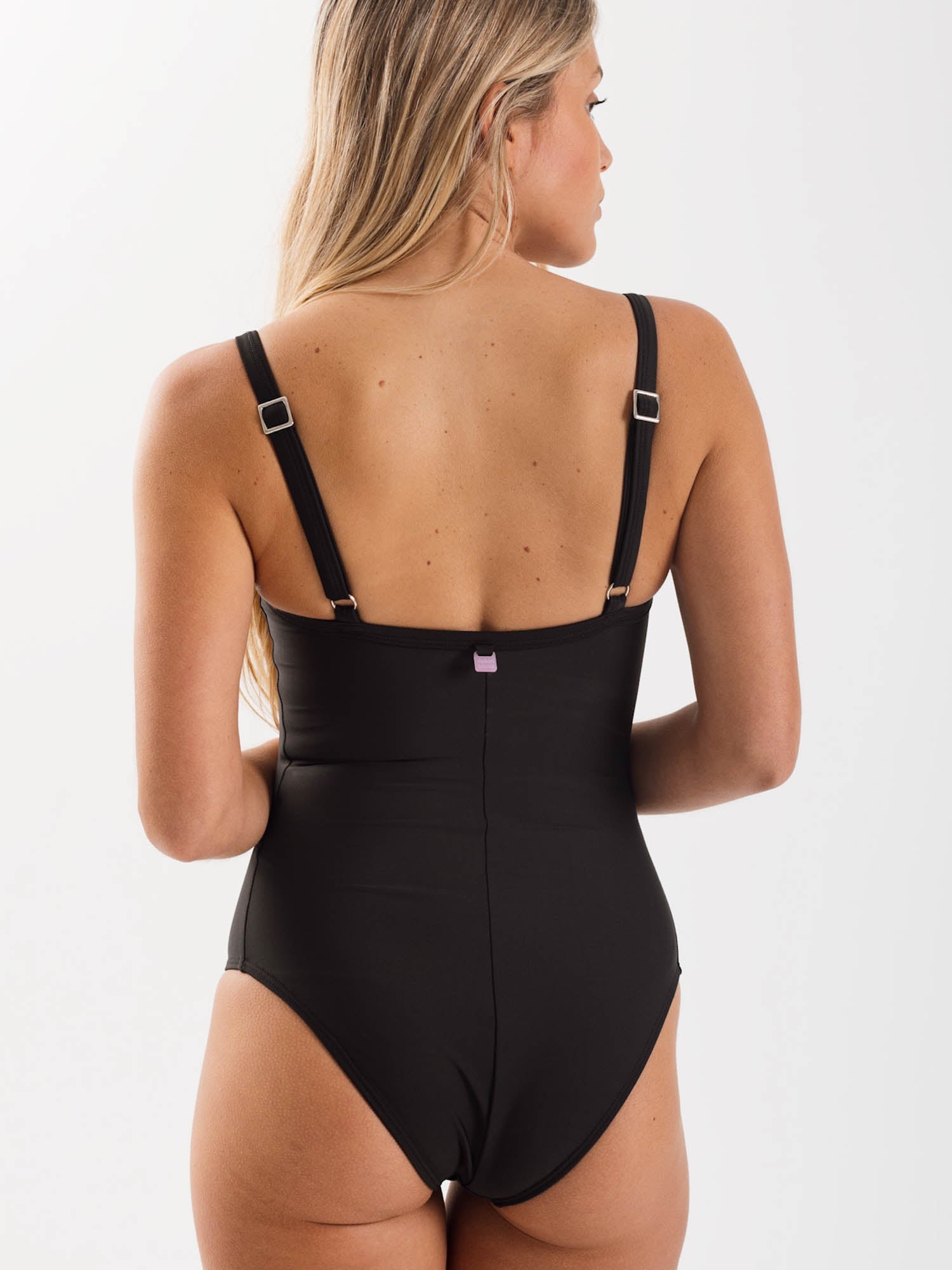 Traje de Baño Daikiri Mujer Escote Cuadrado Negro Protección UV50+ Detras