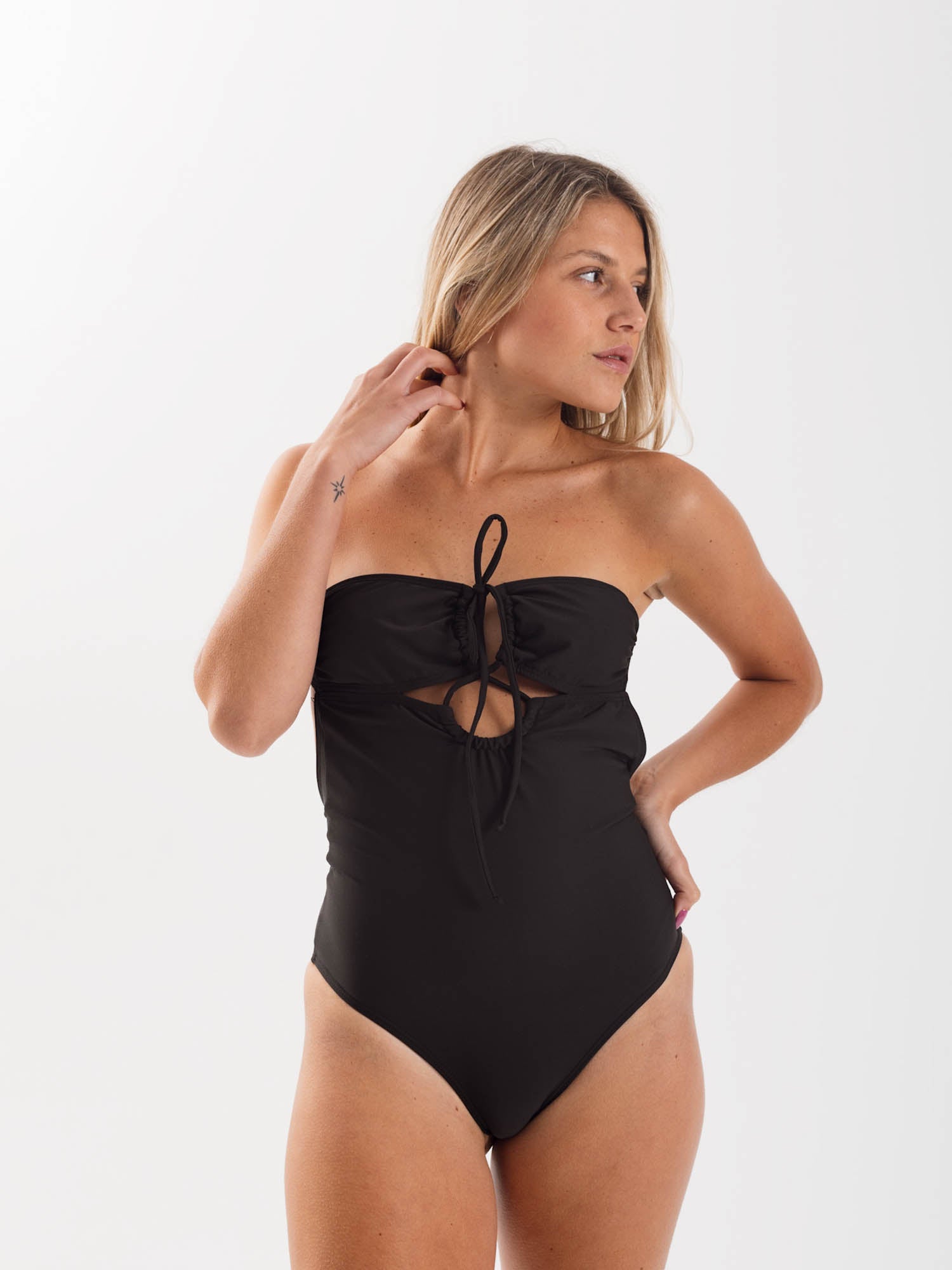 Traje de Baño Daikiri Mujer Strapless Negro Protección UV50+ Secundaria
