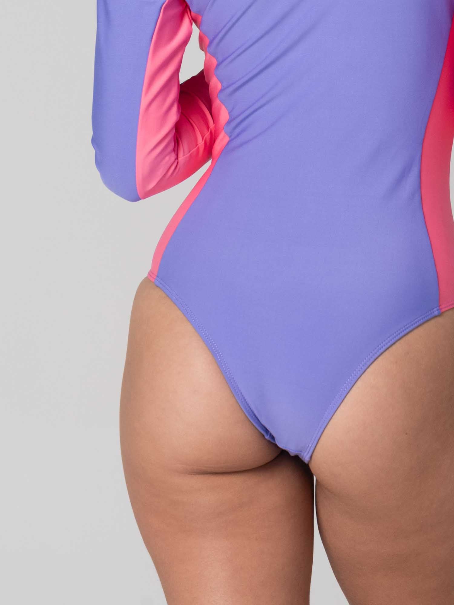 Traje de Baño Surf Daikiri Mujer Manga Larga Cierre Delante Violeta Azulado Rosado Protección UV50+ General-Dos