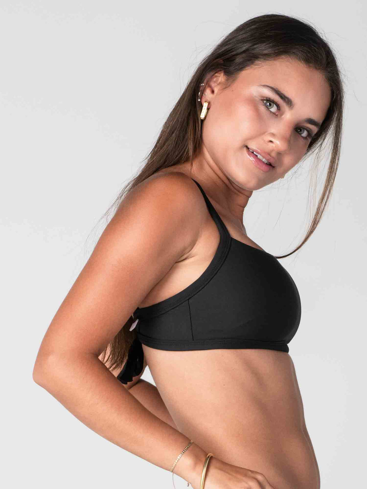 Top de Bikini Daikiri Mujer Escote Cuadrado Ajustable Negro Protección UV50+ Tercera
