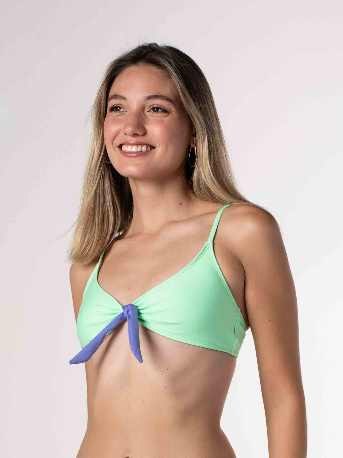 Top de Bikini Daikiri Mujer Deportivo con Lazo Verde Menta Violeta Azulado Protección UV50+ Principal