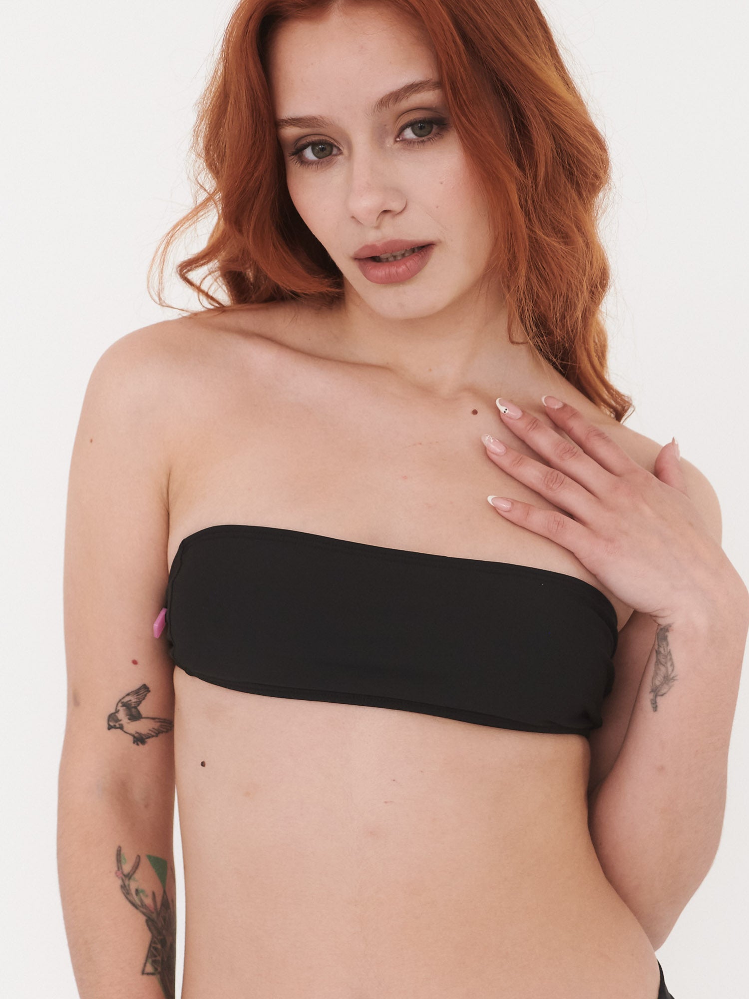 Top de Bikini Daikiri Mujer Strapless Negro Protección UV50+ Delante