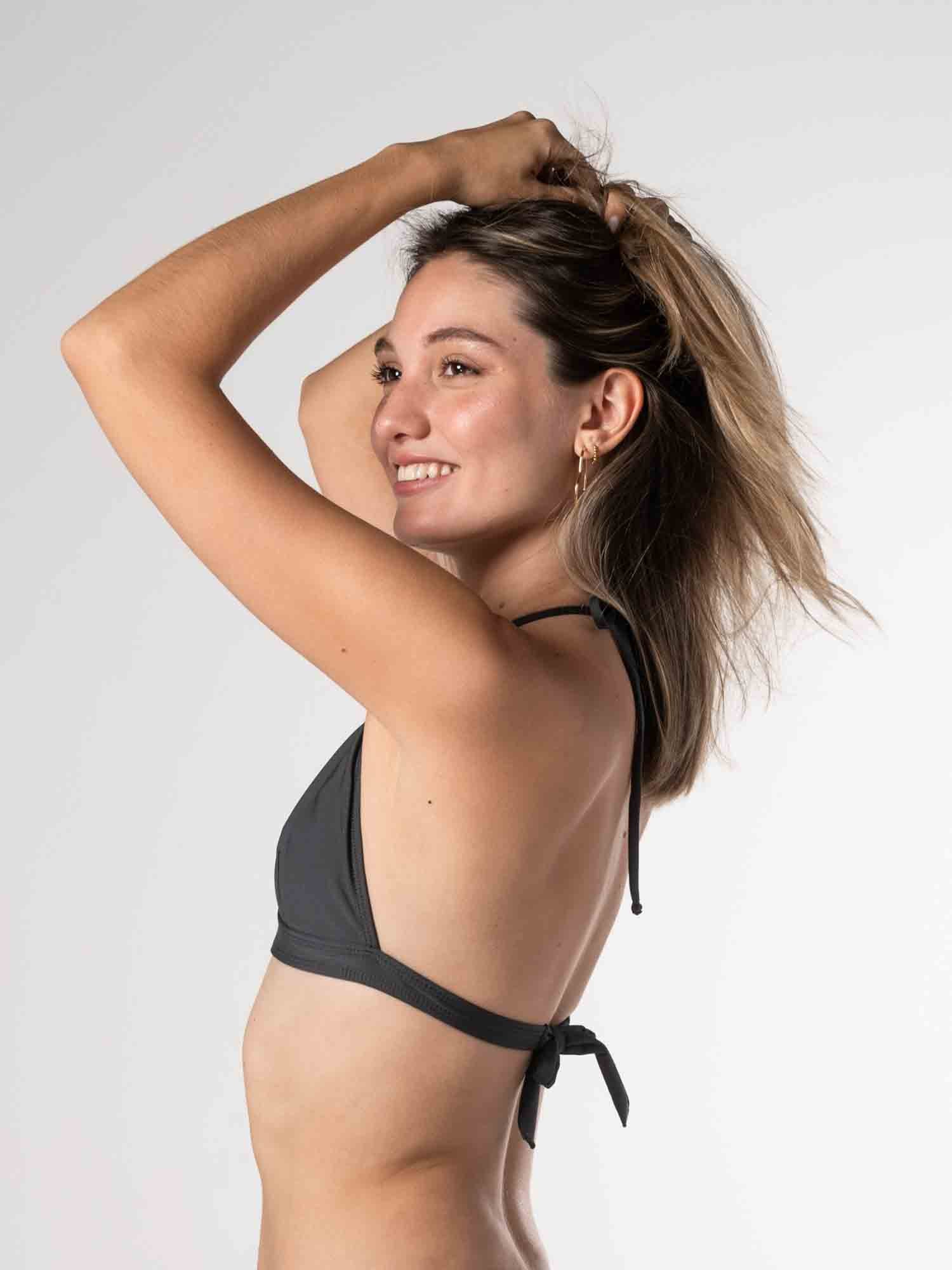 Top de Bikini Daikiri Mujer Triángulo Fijo Gris Grafito Protección UV50+ Secundaria