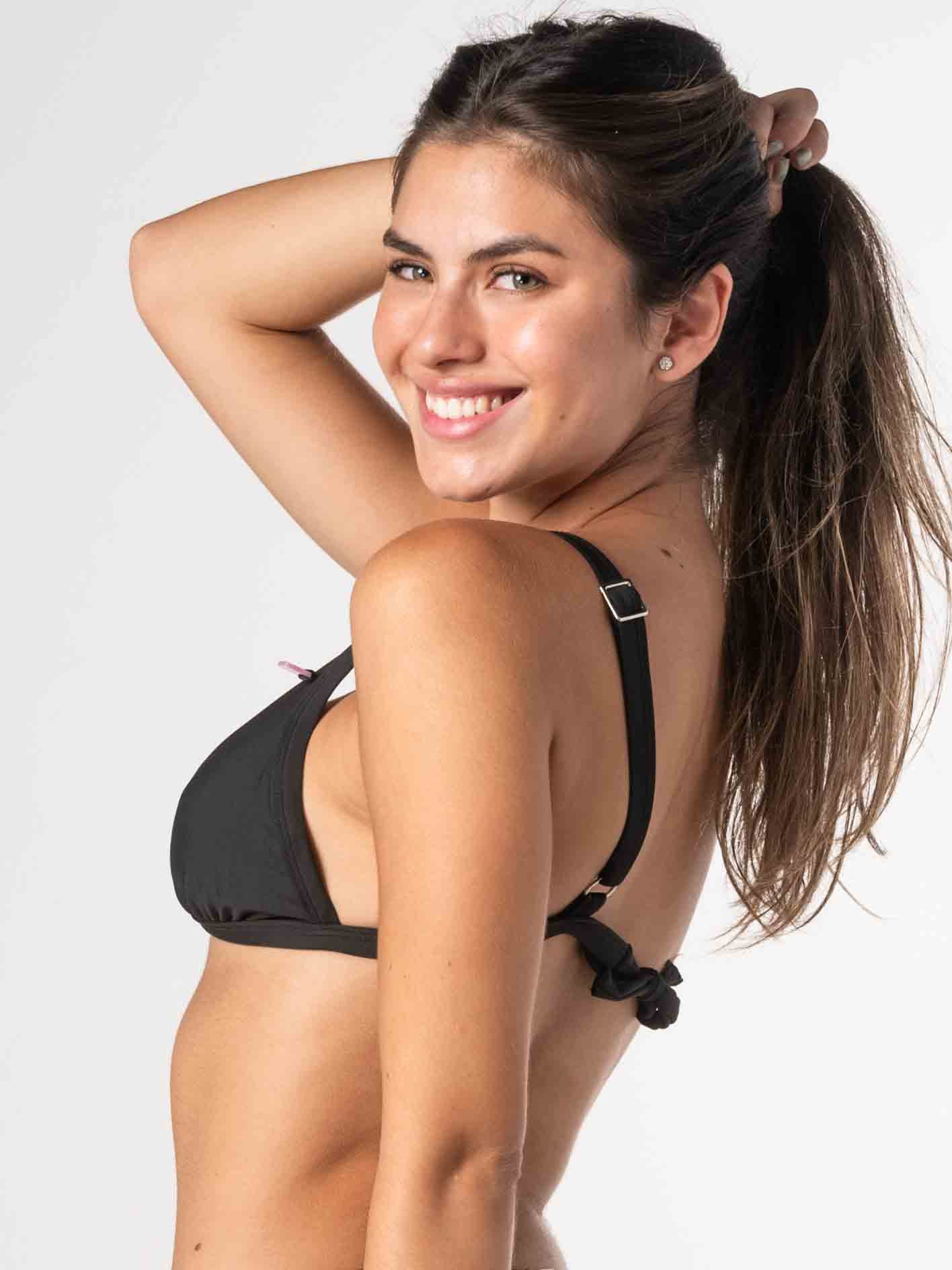 Top de Bikini Daikiri Mujer Triángulo Ajustable Negro Protección UV50+ Detras