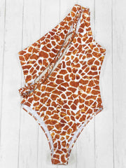 Entero One Shoulder Animal Print