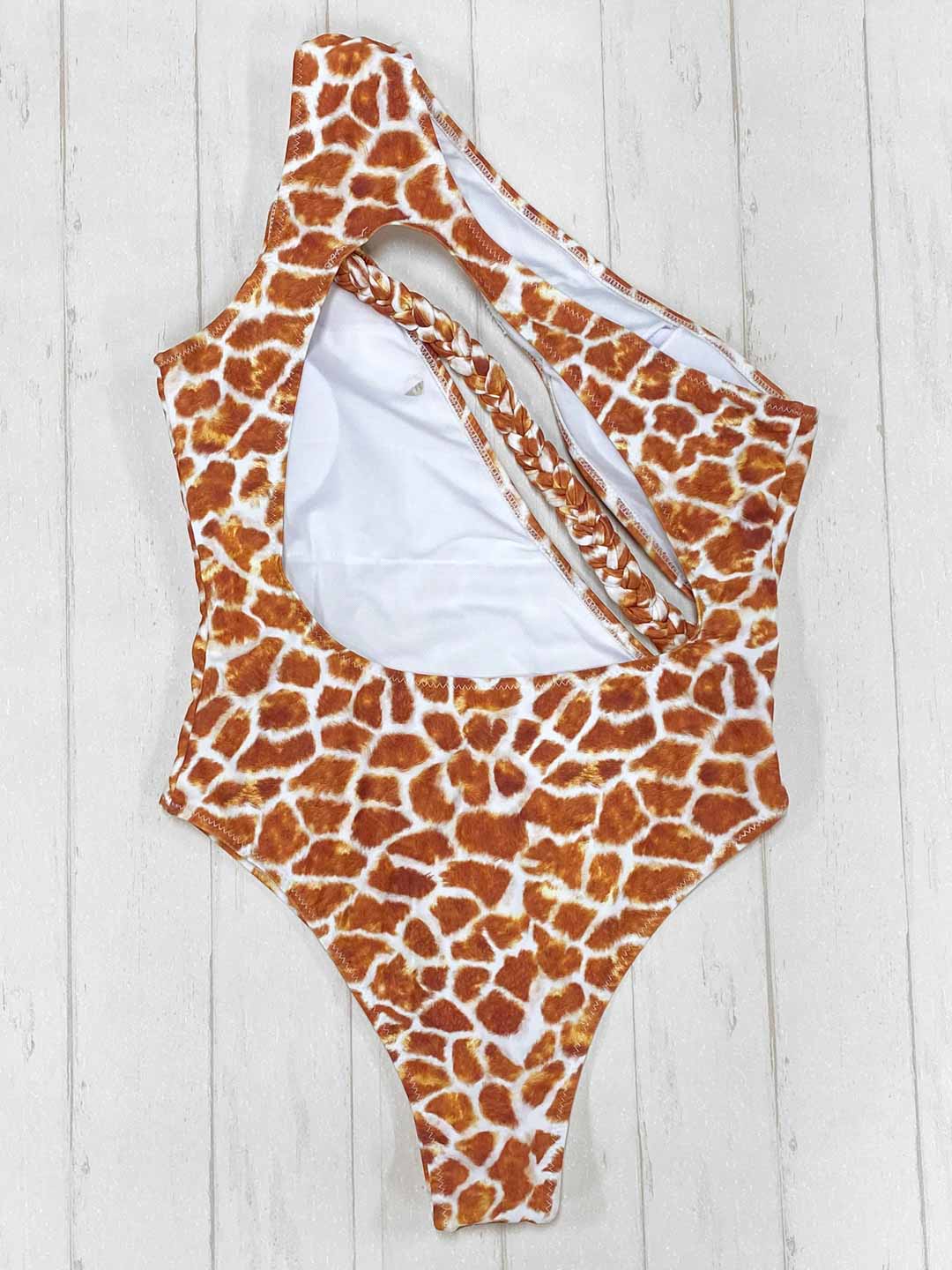 Entero One Shoulder Animal Print