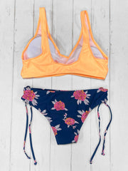 Bikini Cruzado Cordones Naranja